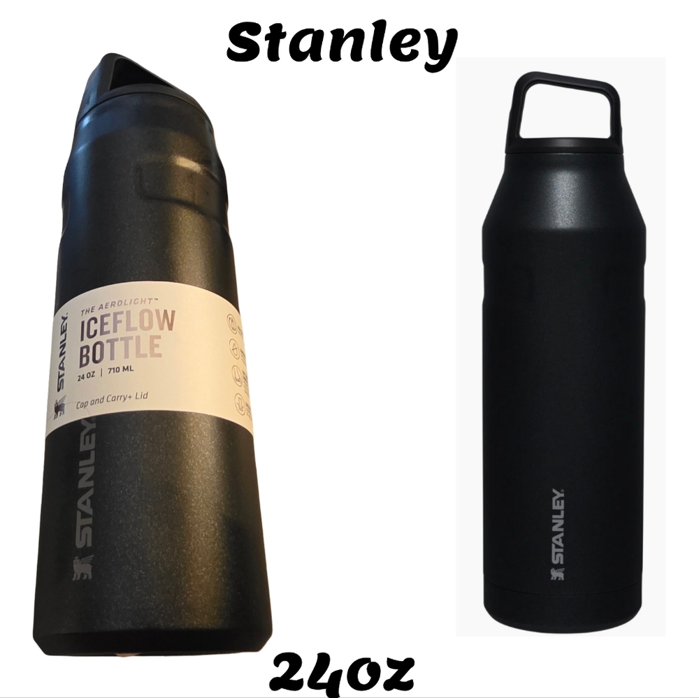 Stanley IceFlow Bottle with Fast Flow Lid 24oz Black Glimmer NEW